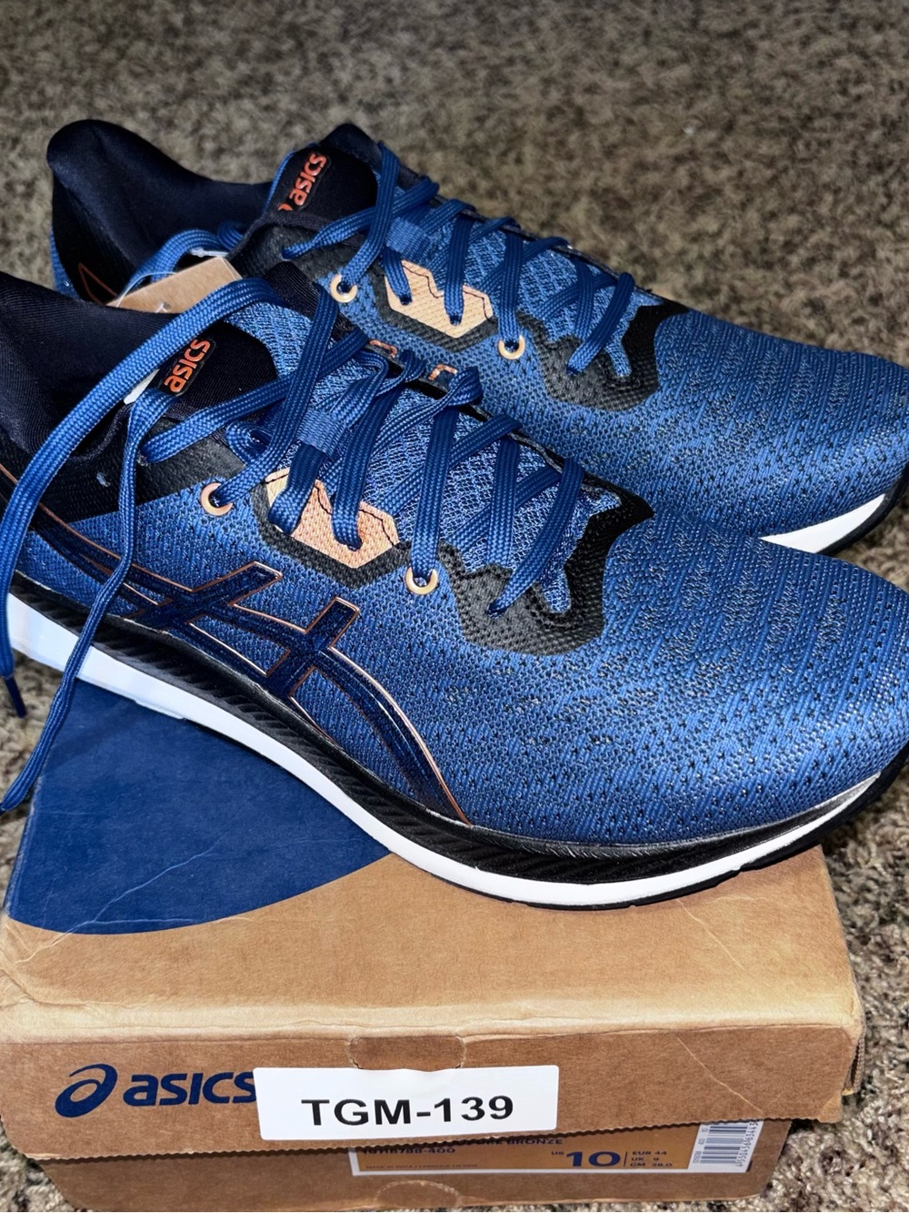 ASICS Ezeride Running Shoes Men's Size 10 Grand Shark/Pure Bronze 1011B788-400